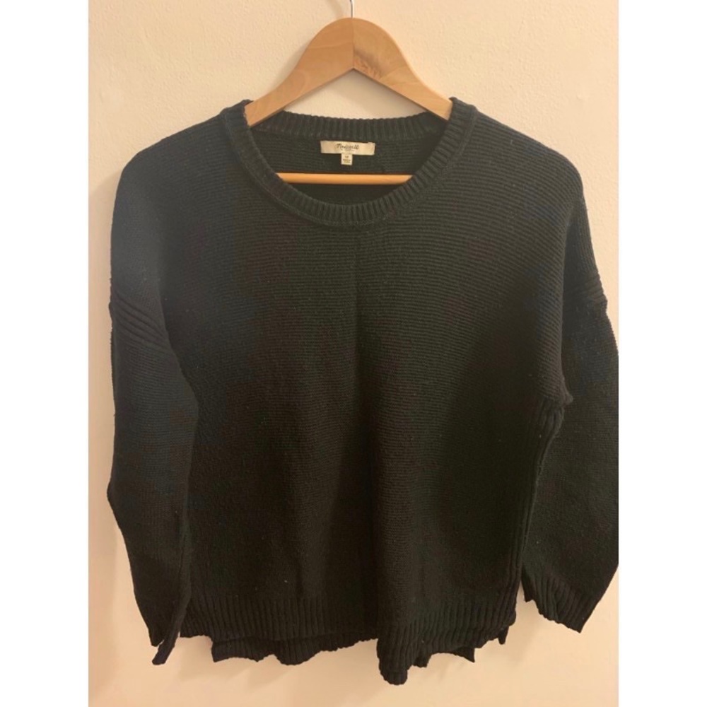 Madewell Black Cotton Knit Sweater